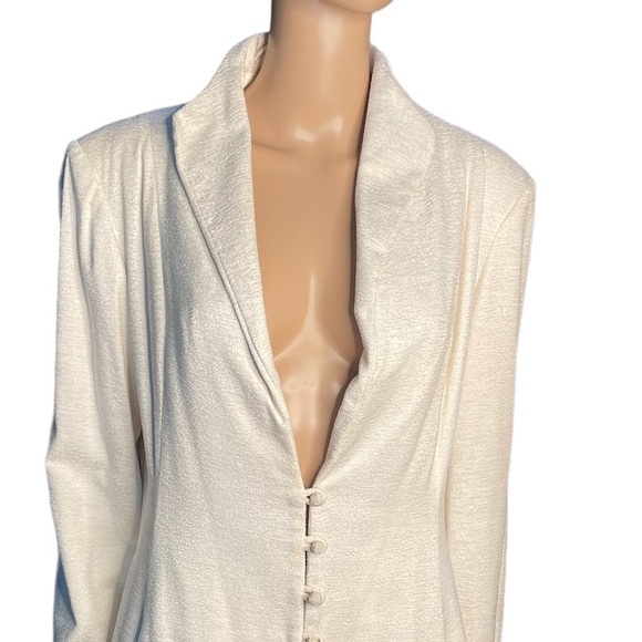 Vintage Chayes stunning cream French frock    Asymmetrical coat size large - Picture 9 of 11